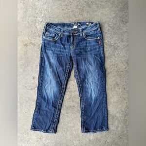 Silver Jeans Women's Dark Blue Capris